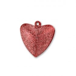 Бубенчики-сердце 3,2 см (матов., красные)