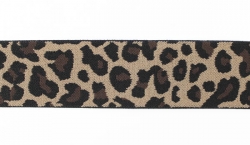 Резинка полиэстер "Леопард" коричн. 4 см 1/25 ярд
