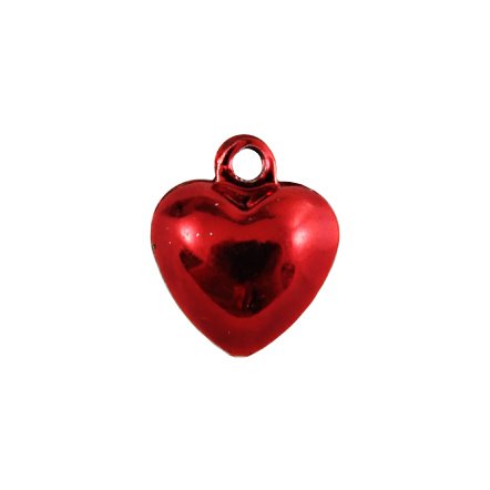 Бубенчики-сердце 1 см (глянц., красные)