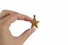 Украшение дерево звезда натур. цвет, #25-430, 34х30 мм  1/100 шт