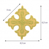 Аппликация термоклеевая "Церков. кресты" золото 5 см, 1/10 шт