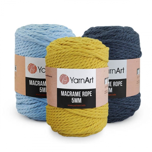 Пряжа Yarnart Macrame Rope 5 мм