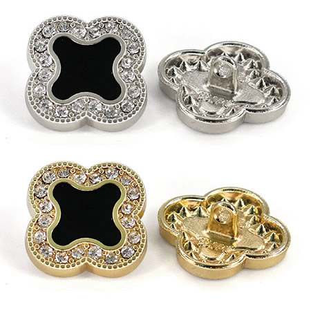 Пуговица со стразами квадрат 20 мм, 1/25 шт