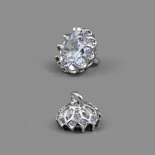 Пуговица №П-277 18L никель со стразами 1/20 шт