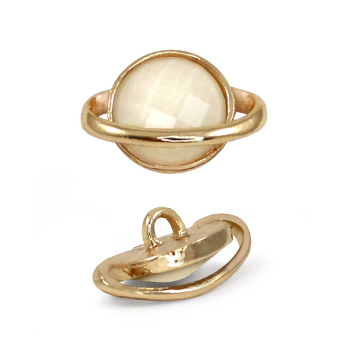 Пуговица №П-570 28L (молоко/золото) 1/20 шт