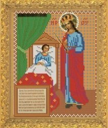 Рисунок на ткани для вышивания бисером Бис 358 "Образ Прсв. Богородицы Целительница"