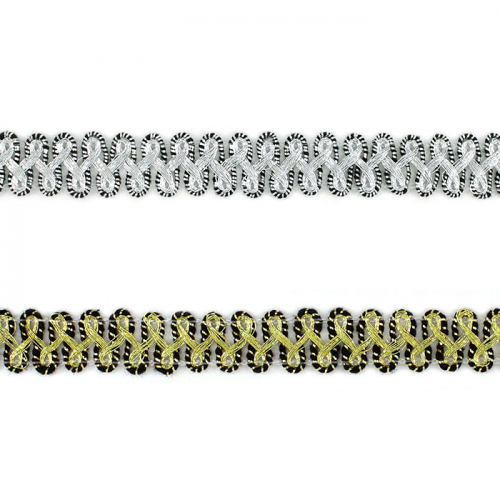 Тесьма металлизированная №9638 ш.10 мм  1/18 м